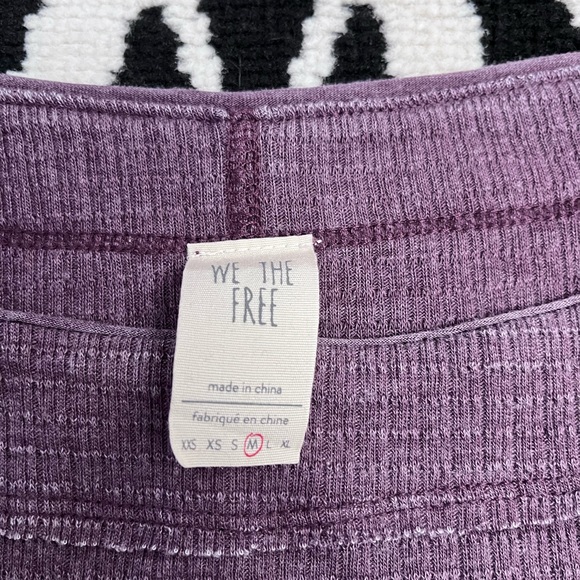 FREE PEOPLE Willow Thermal Oversized Top Waffle Knit In Wine Purple Size Medium - Picture 7 of 15